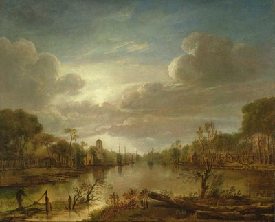 Paesaggio fluviale al chiaro di luna, XVII secolo da Aert van der Neer